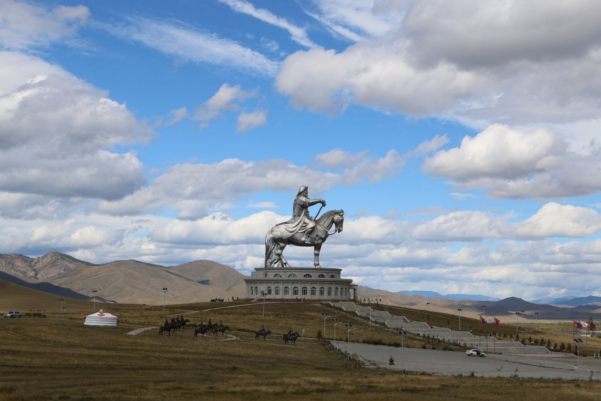 A large statue of genghis khan in Mongolia
