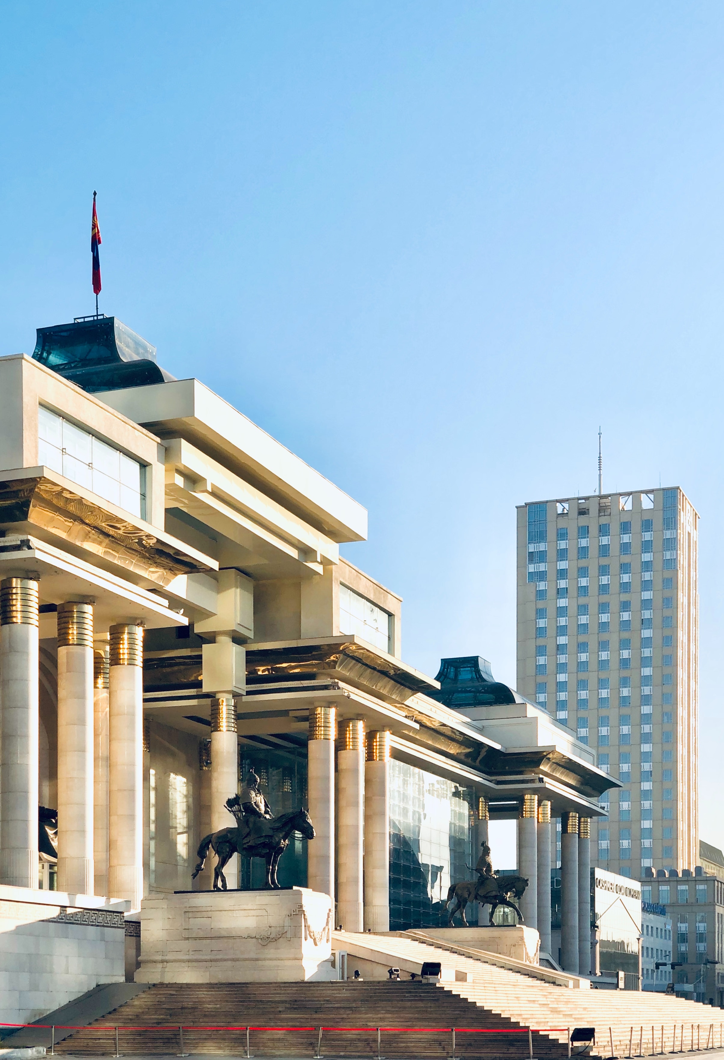 Sukhbaatar Square with historical landmarks and State Department Store