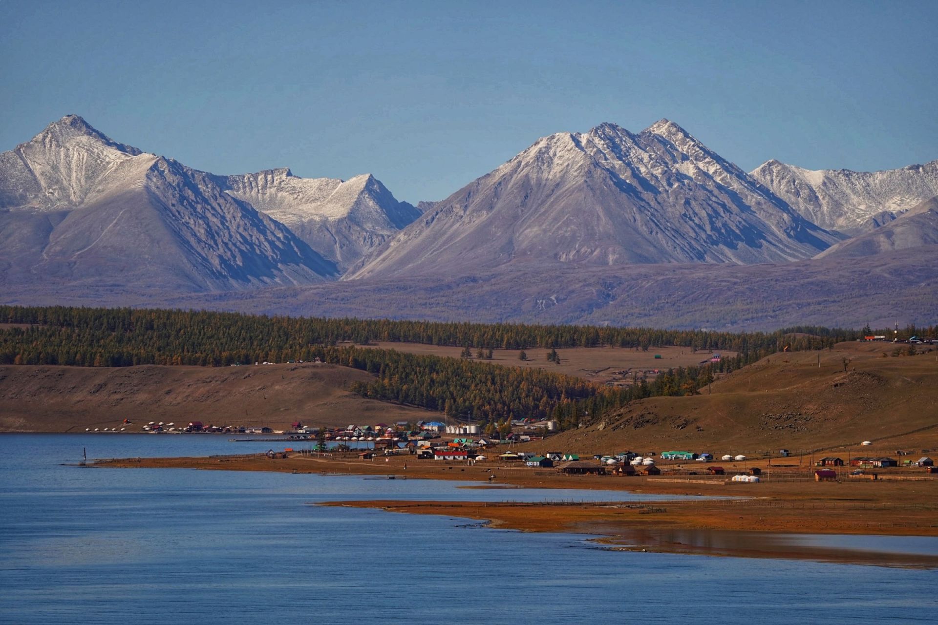 Top Places to Visit in Mongolia: Khuvsgul Lake in Northern Mongolia with majestic mountains
