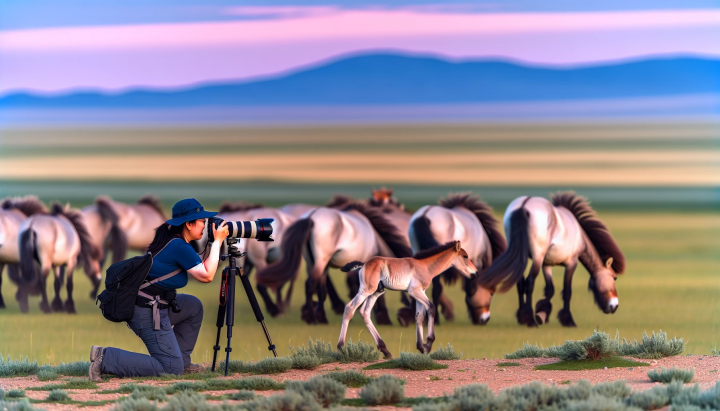 Wild Horses observation in Mongolia